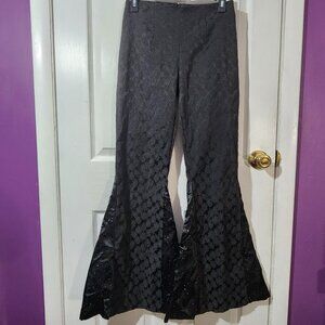 Vintage Black Lace Flare Pants